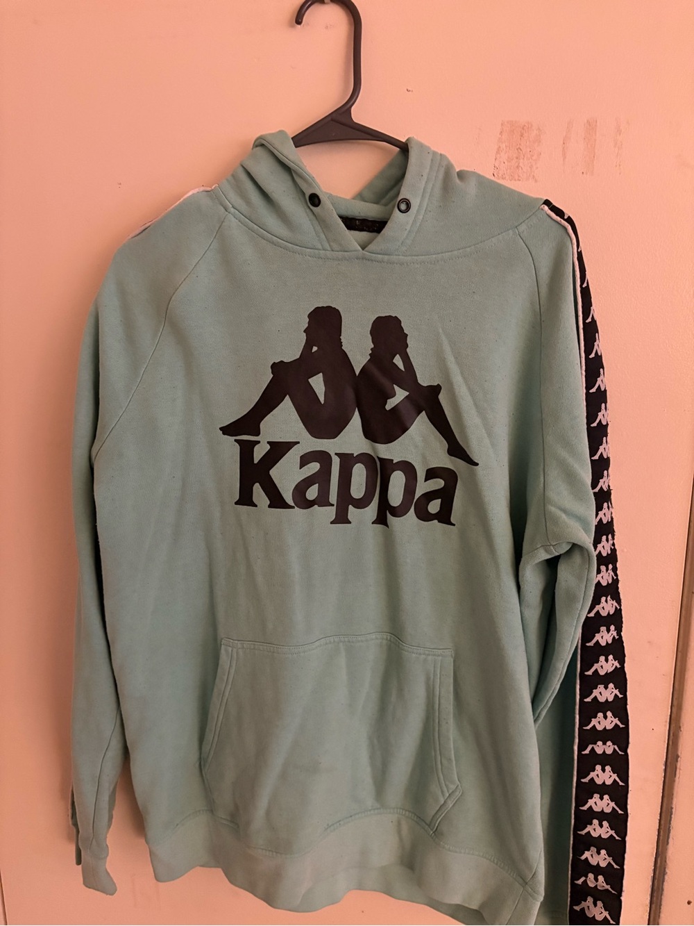 Kappa Men’s Mint Green Crewneck Hoodie with Black Logo